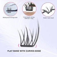 Ekstensi Bulu Mata DIY Baru Pre-glued Laser Cluster Lashes Grosir dengan Logo Kustom Private Label Bulu Mata Palsu Cluster