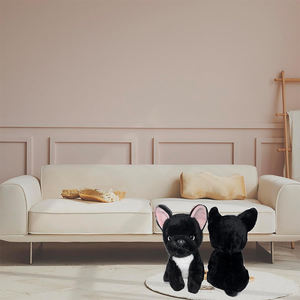Peluche réaliste U418 pour chien Bouledogue français Cadeau d'anniversaire réaliste pour enfants Peluche oreilles noires Jouet pour chien - Product Image 4