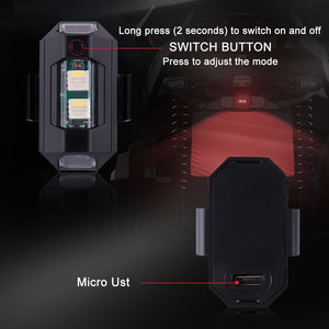 JHS système d'éclairage automatique moto voyant d'avertissement 7 couleurs feux clignotants d'urgence USB <span class=keywords><strong>camping</strong></span> RVS Leds lampes pour voiture universelle - Product Image 4