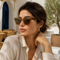 Lunettes de soleil Mellume Luxury Square Frames Shades UV400 Classic Vintage polarisées pour femmes et hommes, en acétate premium, logo personnalisé