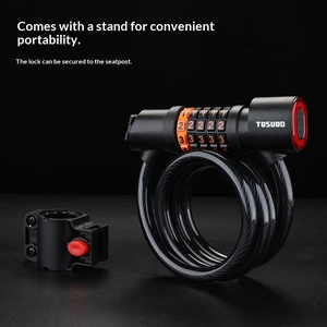 Antivol de vélo à combinaison avec feu arrière, câble antivol portable pour VTT et vélo de route, accessoires de sécurité pour le cyclisme - Product Image 3