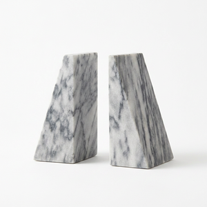AK Brass White & Black Marble Decorative Bookends Set of 2 for <b>Desk</b> Shelf Home Office Library Decor Best Price Luxury Home Décor - Product Image 4