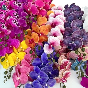 Orchidées Phalaenopsis 3D à 9 têtes, fleurs artificielles en soie pour mariage et décoration intérieure d'hôtel, fabrication artisanale moderne - Product Image 1