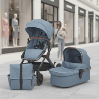 Poussette de luxe pliable 3-en-1 pour bébé, nourrisson et tout-petit, avec nacelle, siège auto et landau de voyage – OEM/ODM