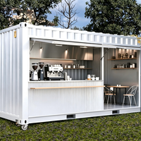 Kiosque préfabriqué moderne SKYLINE à montage rapide avec auvent battant, cuisine extérieure modulaire, stand de restauration