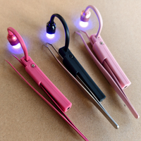 Pinzas UV Profesionales de Curado Rápido de 395 NM para Extensiones de Pestañas, Color Negro, Rosa, Rojo, Silicona, Metal, Plástico, Ecológicas