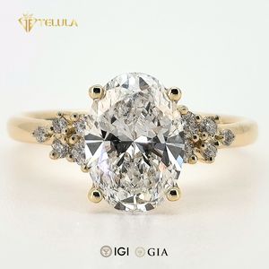 モアッサナイトレディースリングマイクロペイブセッティングミニマリストS925スターリングシルバーリングモアッサナイトエンゲージメントリング - Product Image 1