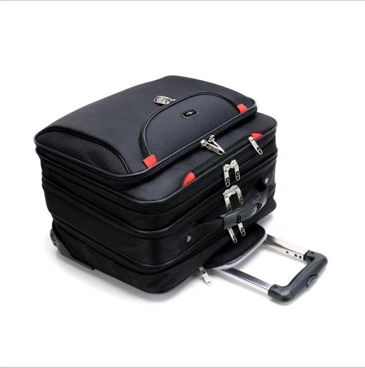 High quality suitcase 16 inch boarding luggage on wheels Oxford trolley Case Portable luggage Business valise Computer trip bag