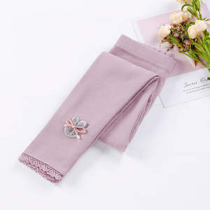 Leggings para Niñas, Pantalones de Algodón con Dibujos Animados, Estilo Lápiz, con Encaje y Mariposas, para Otoño y Primavera, P233 - Product Image 5