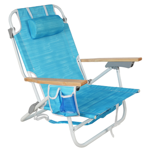 Chaise de plage pliante en aluminium moderne Kejie avec accoudoirs, chaise longue portable pour la plage - Product Image 2