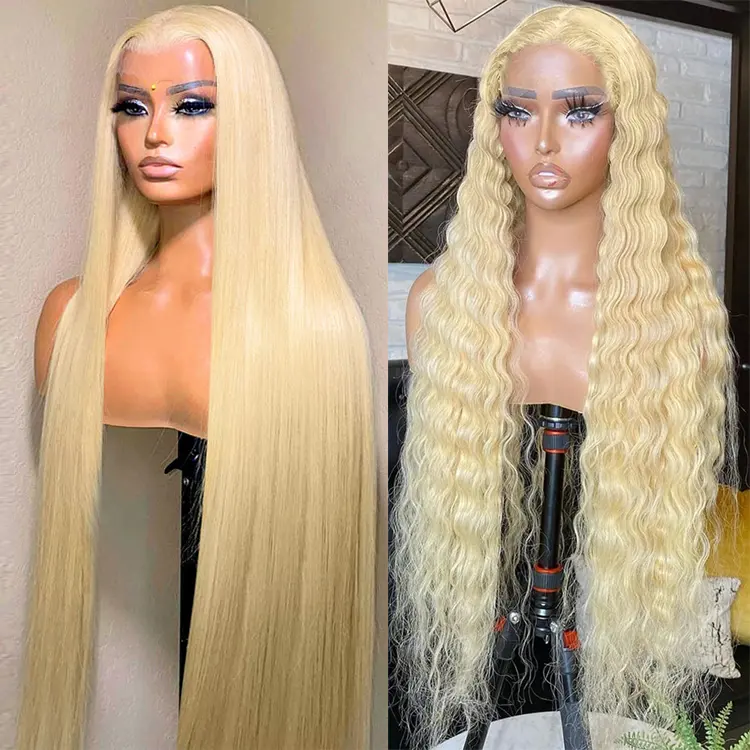 30 pouces Hd Deep Wave 613 13x6 Hd Lace Frontal Wig cheveux humains crus blond miel Lace Front Wigs 613 Hd Full Lace Wig cheveux humains