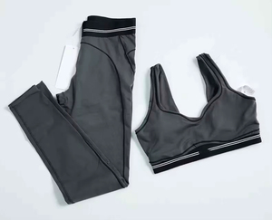 2026 Wholesale Fashion Yoga Pilates Stretch Seamless Ribbed High-Quality Yoga Sets 2 Pieces Set for Women - Product Image 6
