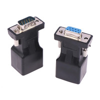 RS232 a RJ45, DB9 Puerto serie de 9 pines Macho a RJ45 Hembra Cat5e/6 Adaptador de extensión de LAN Ethernet