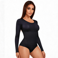 Tanktop Tanpa Jahitan Kerah Tegak Lengan Panjang Slim Fit Bahan Nylon Spandex Elastis Yoga Seksi Pakaian Pembentuk Tubuh Ritmik Musim Panas Musim Dingin
