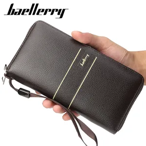 Baellerry-cartera coreana para hombre, billetera para dinero y tarjetas, bolso de mano de negocios largo, 2021