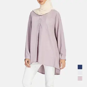 S-5XL женская блузка больших размеров, оптовая продажа, Турецкая малазия, повседневные рубашки с длинным рукавом, блузки с V-образным вырезом, топы-туники с карманами