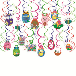 Décoration moderne en spirale pour fête sur le thème de Pâques Pendentif en PVC pour <span class=keywords><strong>oeuf</strong></span> de Pâques lapin Pendentif de vacances pour carte suspendue - Product Image 4