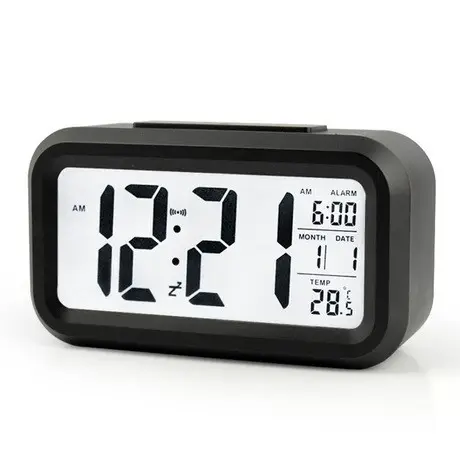 HOT sale Digital Alarm Clock LCD Display Snooze Electronic Clock Sensor Nightlight Office Table Clock