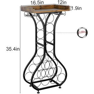 Mini masa şarap tutucu standı cam tutucu ile likör dolabı ahşap masa 14 şişe zemin şarap depolama - Product Image 5