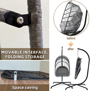 Fauteuil <span class=keywords><strong>suspendu</strong></span> en forme d'œuf tissé, chaise suspendue en forme de <span class=keywords><strong>nid</strong></span> d'oiseau, balançoire suspendue pour enfants, coussin de chaise en forme d'œuf - Product Image 4