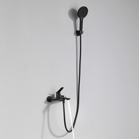 Robinet de baignoire mural noir mat mitigeur de bain-douche