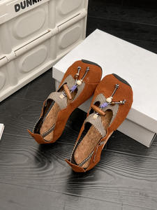 Sandales plates de plage confortables et tendance pour femmes, modèle 2025, légères, à lacets, style plateforme, pour usage extérieur - Product Image 6