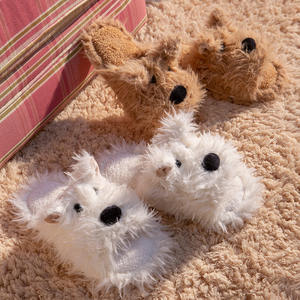 Nouveau produit en gros PVC semelle <span class=keywords><strong>petit</strong></span> <span class=keywords><strong>chien</strong></span> traînant dans une ligne doublure en peluche pantoufles de dessin animé avec la meilleure qualité - Product Image 2