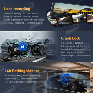 Caméra de tableau de bord ADINKAM <span class=keywords><strong>Sony</strong></span> IMX Starvis 2 à double objectif, miroir, avant/arrière, 2K WDR, vision nocturne, contrôle WIFI par application, enregistreur vidéo tactile IPS - Product Image 6