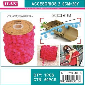 Nastro Ilan Pom Pom Larghezza 2 cm, 20 Iarde per Artigianato e Decorazioni - Product Image 3
