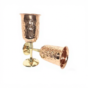 Verre à vin en acier inoxydable fait main personnalisé en gros, gobelet à shot, design en relief, léger, style américain de luxe, exportateur - Product Image 1