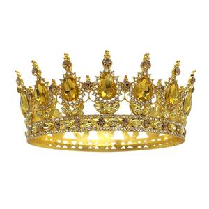 Corona Barocca Rotonda <span class=keywords><strong>per</strong></span> Sposa, Tiara in Lega, Decorazione <span class=keywords><strong>per</strong></span> Torte Nuziali, Accessori e Forniture <span class=keywords><strong>per</strong></span> Matrimoni - Product Image 6