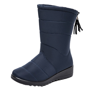 Botas de Nieve Impermeables y Cálidas para Mujer Up-0351R, Talla Grande 44, Suela Gruesa, Botines con Borlas y Plantilla de Goma - Product Image 1