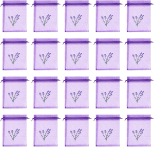 Sachets parfumés à la lavande, désodorisant pour placards et tiroirs, en polypropylène, 5g, fleurs séchées, sac en <span class=keywords><strong>organza</strong></span> violet, logo - Product Image 3