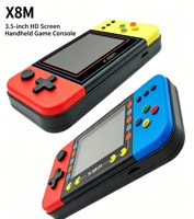 Console de jeu portable X8M neuve d'usine, rétro, écran couleur 3,5 pouces, console de jeu avec 500 jeux intégrés, cadeau pour enfants