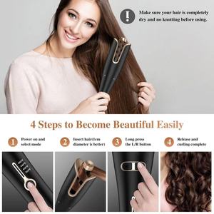 Rizador de Pelo Automático de Doble Voltaje Personalizado, Rizador Giratorio con Barril Grande de 1 Pulgada para <span class=keywords><strong>Rizos</strong></span> y Varita Rizadora de Pelo con 4 Temperaturas - Product Image 5