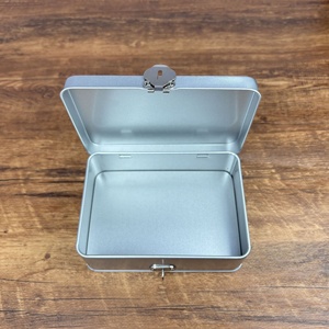 Hình chữ nhật tinplate hộp-đồ chơi & mỹ phẩm lưu trữ hộp kim loại với sự kết hợp khóa, FLIP-TOP hộp mù kim loại có thể - Product Image 3