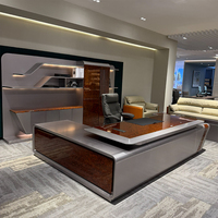 Bureau de direction moderne de luxe léger, anti-rayures, résistant à l'eau, en bois de qualité E0, bureau modulaire pour la maison, bureau du président