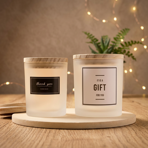 7oz Exclusive Customizable High Quality Luxury <b>Glass</b> <b>Candlestick</b> Holder Lid-round Shape Silk Screen Printed Christmas Home - Product Image 4