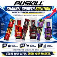 Module de mémoire de bureau PUSKILL haute performance 8 Go de RAM DDR4 2666 MHz 288 broches UDIMM pour la construction et la mise à niveau des PC de bureau et de télétravail