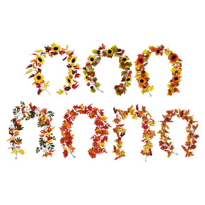 Guirlandes artificielles en érable Huiyun, 100 cm, 200 cm, décoration d'Halloween, montage mural, feuilles d'automne - Product Image 5