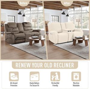 <span class=keywords><strong>Canapé</strong></span> inclinable à deux places en tissu jacquard doux, avec console centrale, housse de <span class=keywords><strong>canapé</strong></span> inclinable - Product Image 5