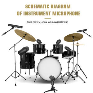 Microphone professionnel pour instruments de musique ST-770, kit de 7 pièces, microphone de batterie filaire en métal, ensemble de micros pour batterie, tambour, <span class=keywords><strong>micro</strong></span> pour batterie - Product Image 3