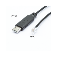 Asli pabrik Chip FTDI kabel Data elektronik USB untuk RJ11/RJ12 kabel Debugging USB ke RJ11 TTL232 kabel sikat