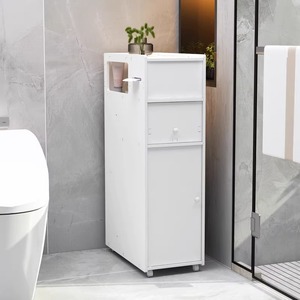 Ou Shu Mei Bathroom <b>Storage</b> Rack 3 Tier Freestanding Toilet Side Cabinet With Tissue Holder For Small Space Organization - Product Image 4