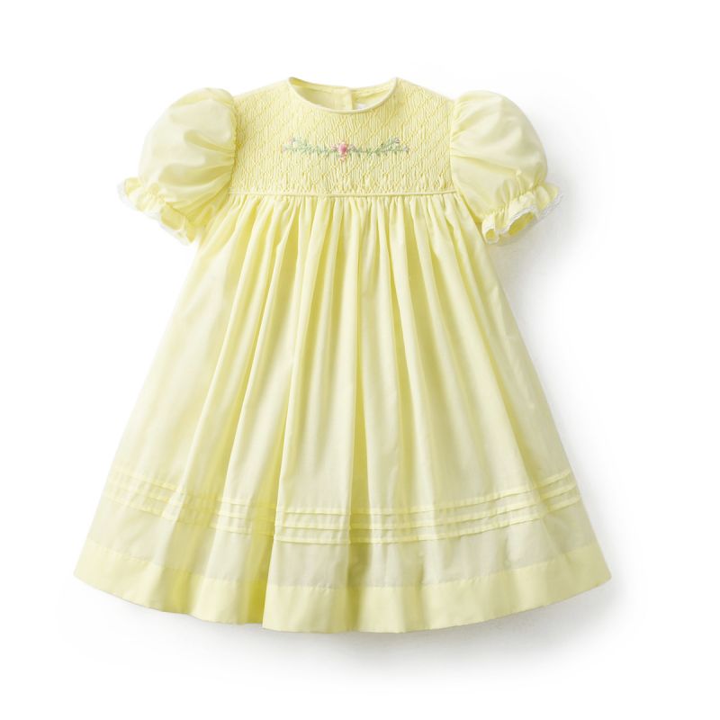 yellow easter dresses Light Girls Dress, Pastel Yellow Girls Dress, Girls Vintage Inspired Dress, Baby Light Blue Dress, Toddler Light Pink Dress and special occasions Smocked Dress Little Girl Yellow