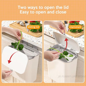 <span class=keywords><strong>Cubo</strong></span> de <span class=keywords><strong>basura</strong></span> colgante para <span class=keywords><strong>cocina</strong></span> montado en la pared de 9L con tapa, <span class=keywords><strong>cubo</strong></span> de <span class=keywords><strong>basura</strong></span> de plástico para puerta de armario, cesta de <span class=keywords><strong>basura</strong></span> de reciclaje - Product Image 4