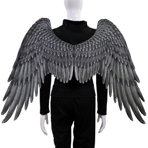 Vendita calda Halloween Angel Wings puntelli Masque Decoration Costume Mardi Gras Masquerade Super Unisex Black Devil White Angel Wings - Product Image 6