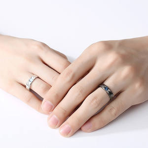 Anillo de Pareja de Piedra Lunar Ángel y Demonio para Hombre y Mujer, Anillos Negros y Blancos, Joyería para Enamorados - Product Image 3