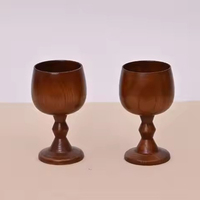 Coupe à vin rouge en bois massif vintage personnalisable, écologique, réutilisable, gobelet à champagne au design classique, verre à vin en bois durable
