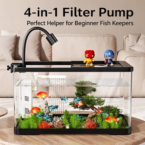 Fischbecken-Aquarium-Starter-Set 40cm Kleines Ökologisches Becken mit Bodenfiltersystem und Sauerstoffanreicherung Alles-in-Einem für Goldfische und Heimdekoration - Product Image 4